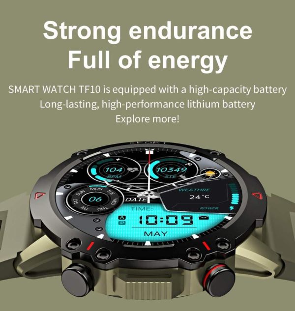 TF10 Pro Smart Watches Men 1.53inch Screen Bluetooth Call IP67 Waterproof Heart Rate Blood Oxygen Sport - Image 3