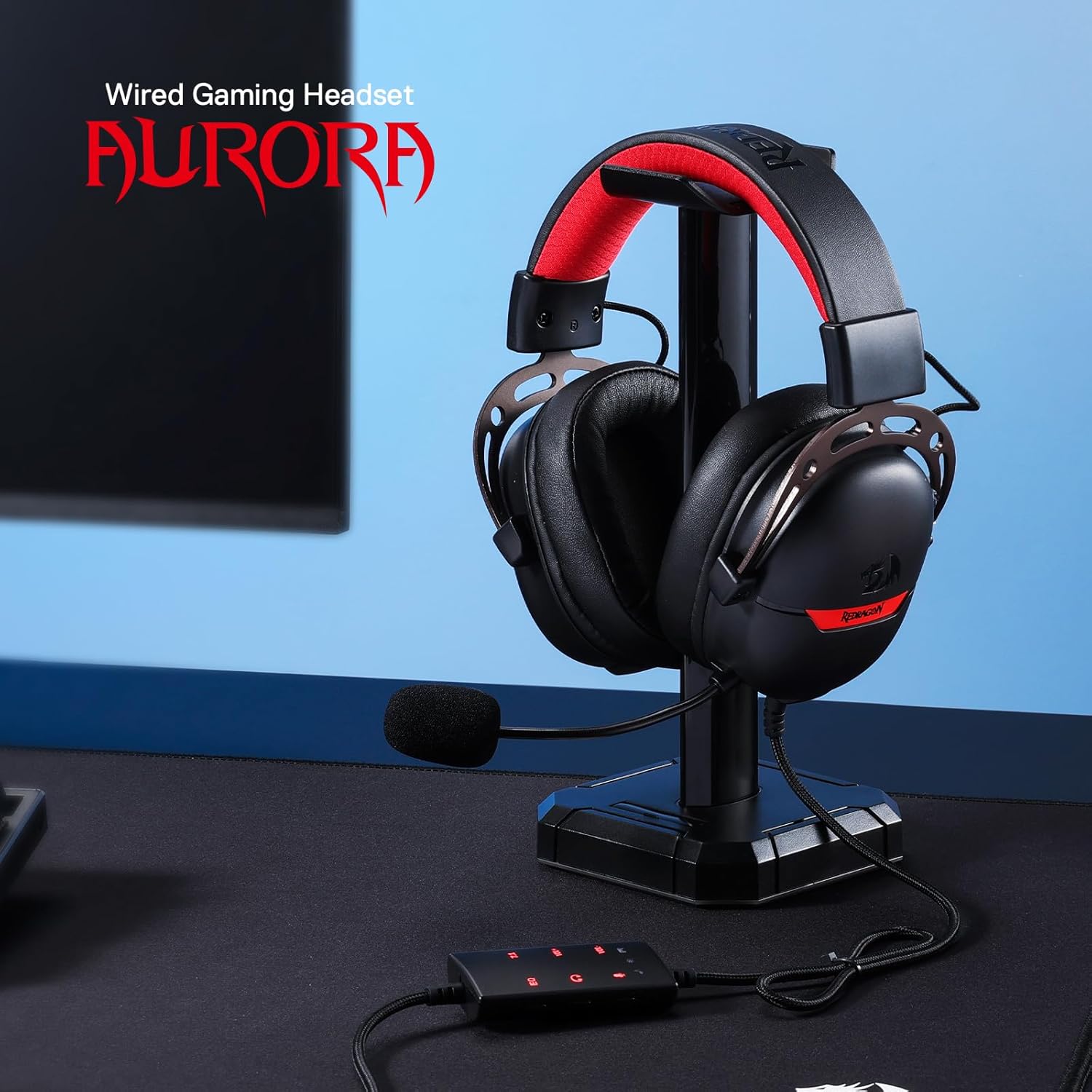 Redragon H376 Aurora Wired Gaming Headset, Surround Sound Over