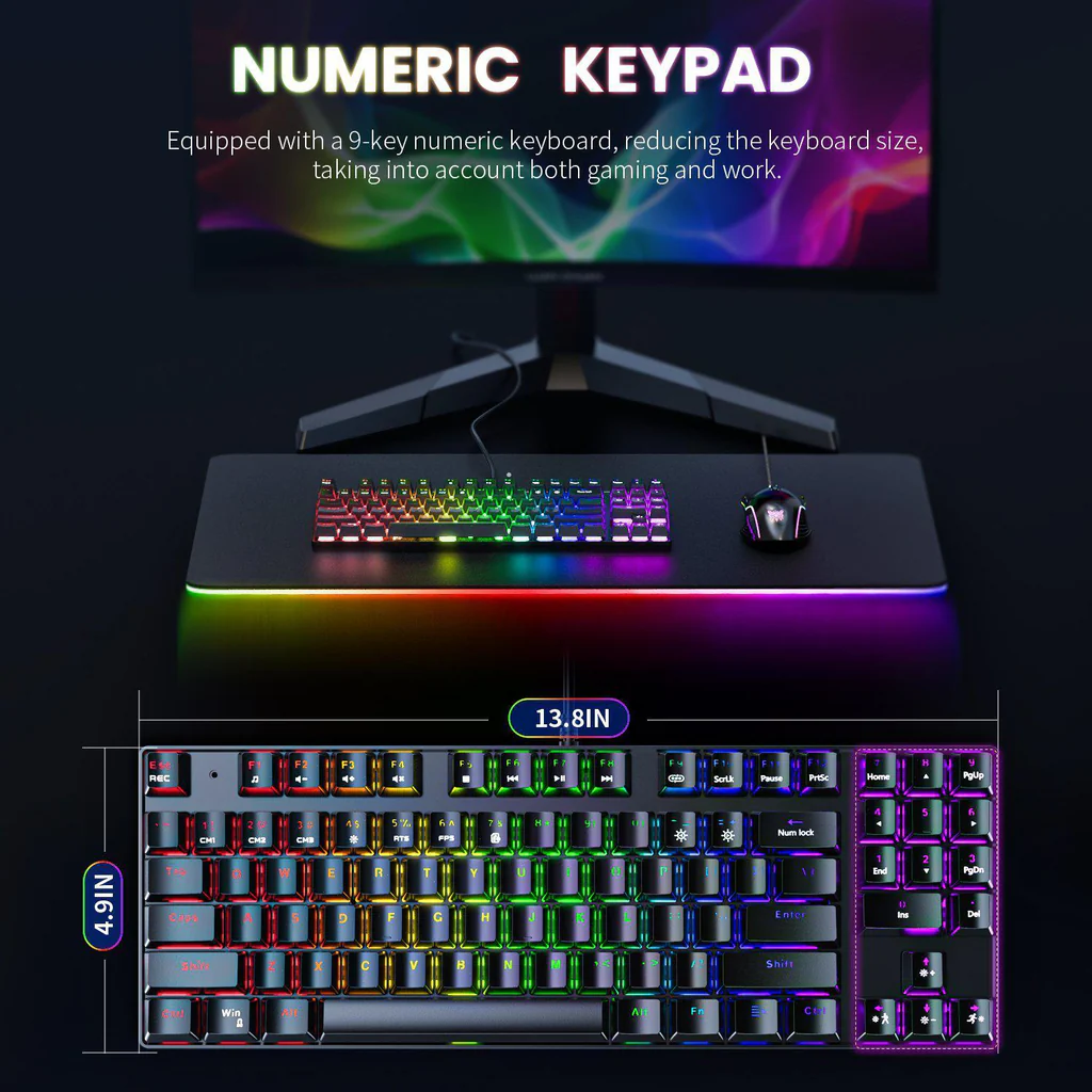 Onikuma G26+CW905 RGB Combo Gaming Mechanical Keyboard and Optical Mouse, Set Wired Mechanical Keyboard + Mouse - Image 3
