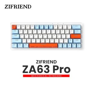 Zifriend ZA63 Pro RGB Hot Swappable Wireless/Bluetooth/Wired Mechanical Keyboard – Tnt Yellow Switch