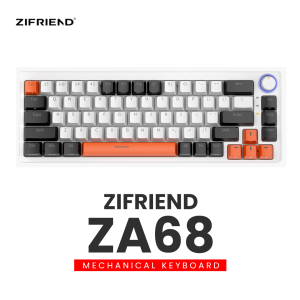 Zifriend ZA68 RGB Gasket Mount Hot-Swappable Type-C Wired 68 Keys Mechanical Keyboard With Volume Knob – TNT Yellow Switch