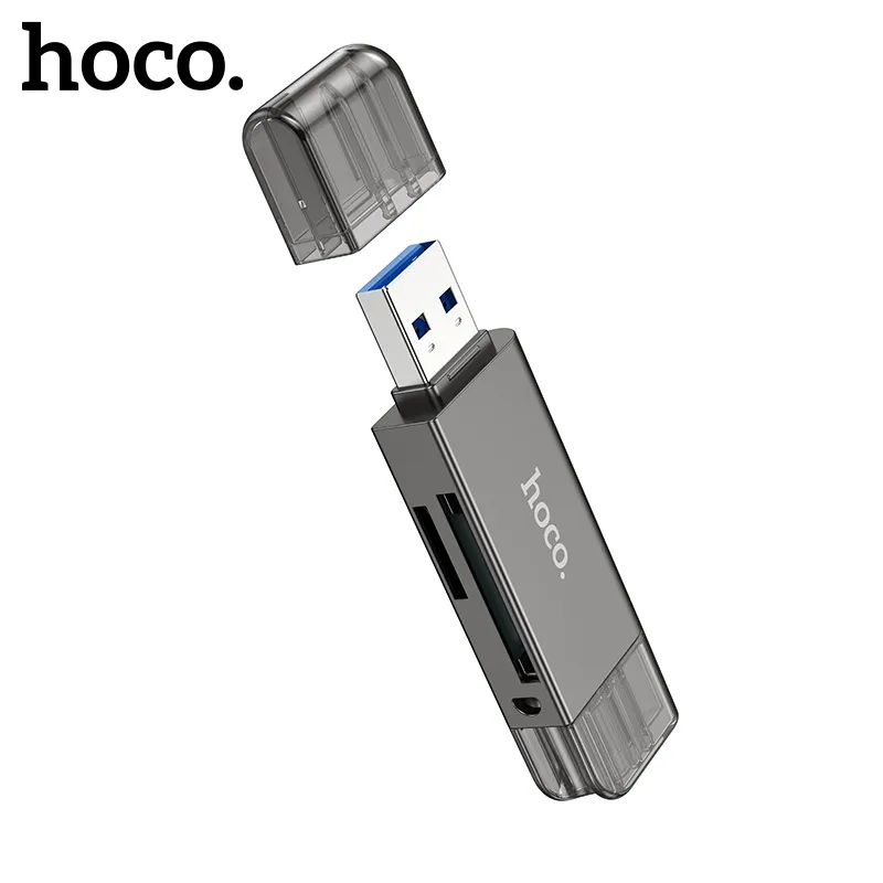 HOCO Original HB39 2-in-1 SD Card reader | USB Memory SD Card Reader | Type C USB 3.0 to SD TF Micro SD Adapter