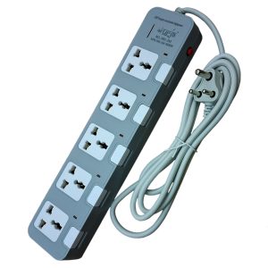 Urja (985-2M) 5 Port Surge Protector – 100% Copper, 4000W (16A) 3 Pin Extension Multiplug with Individual Switches & LED Indicator