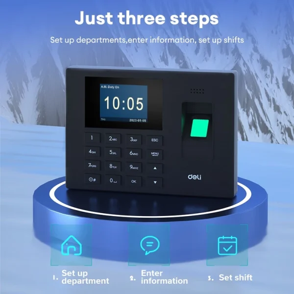 Deli-ES151 Fingerprint Attendance Machine - Image 4
