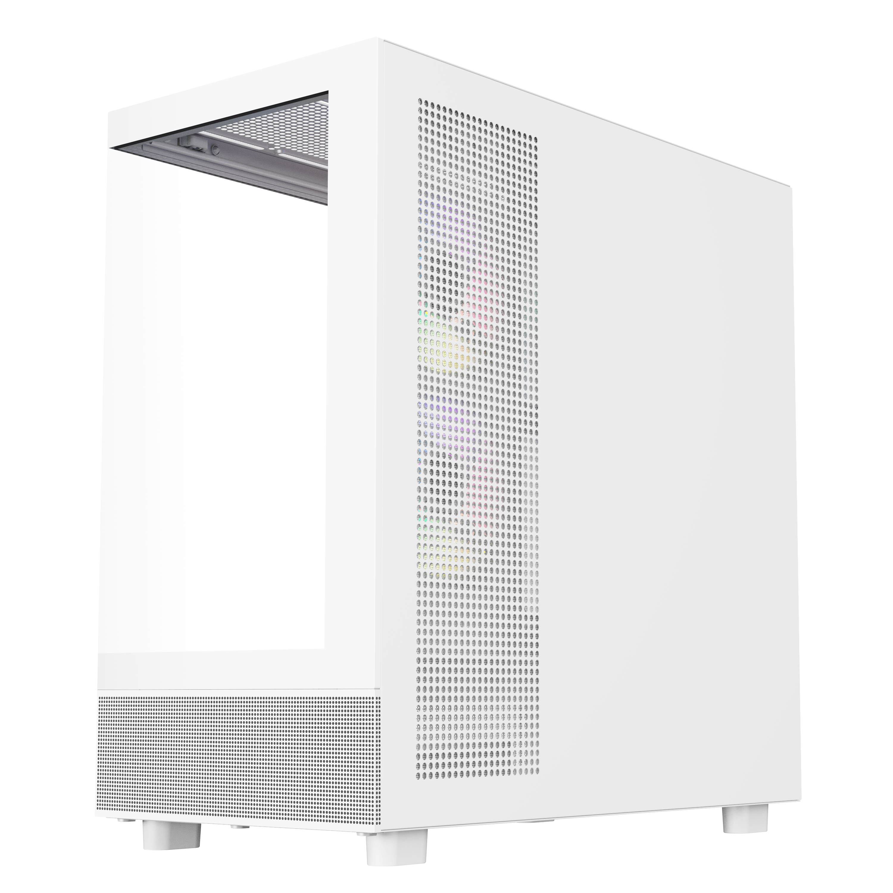 Sama Neview 4361 White Dual USB3.0 and Type C Tempered Glass ATX Mid Tower Gaming Computer Case w/ 3 x 120mm ARGB Fans (2 x MB Side, 1 x Rear) Pre-Installed - Image 6