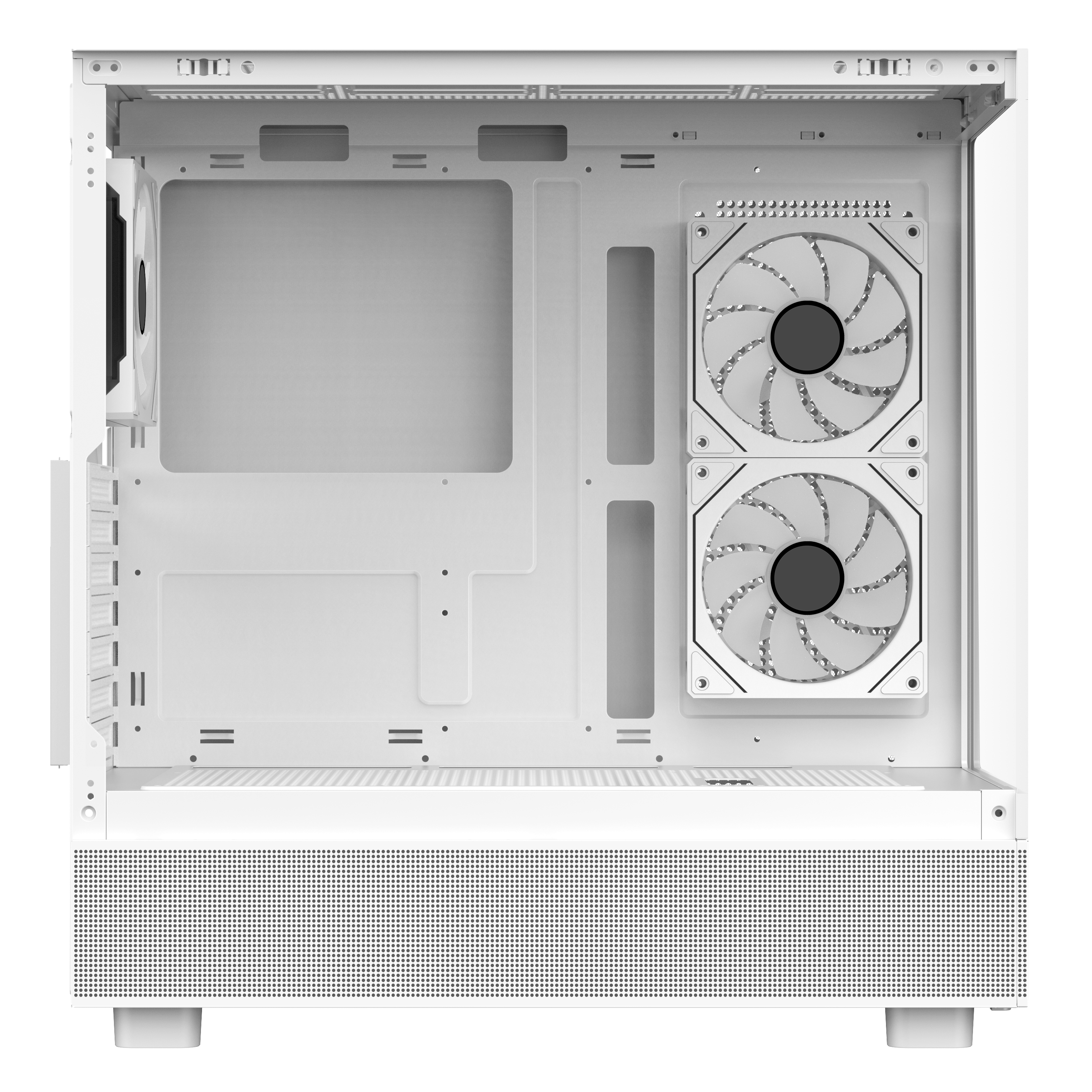 Sama Neview 4361 White Dual USB3.0 and Type C Tempered Glass ATX Mid Tower Gaming Computer Case w/ 3 x 120mm ARGB Fans (2 x MB Side, 1 x Rear) Pre-Installed - Image 9