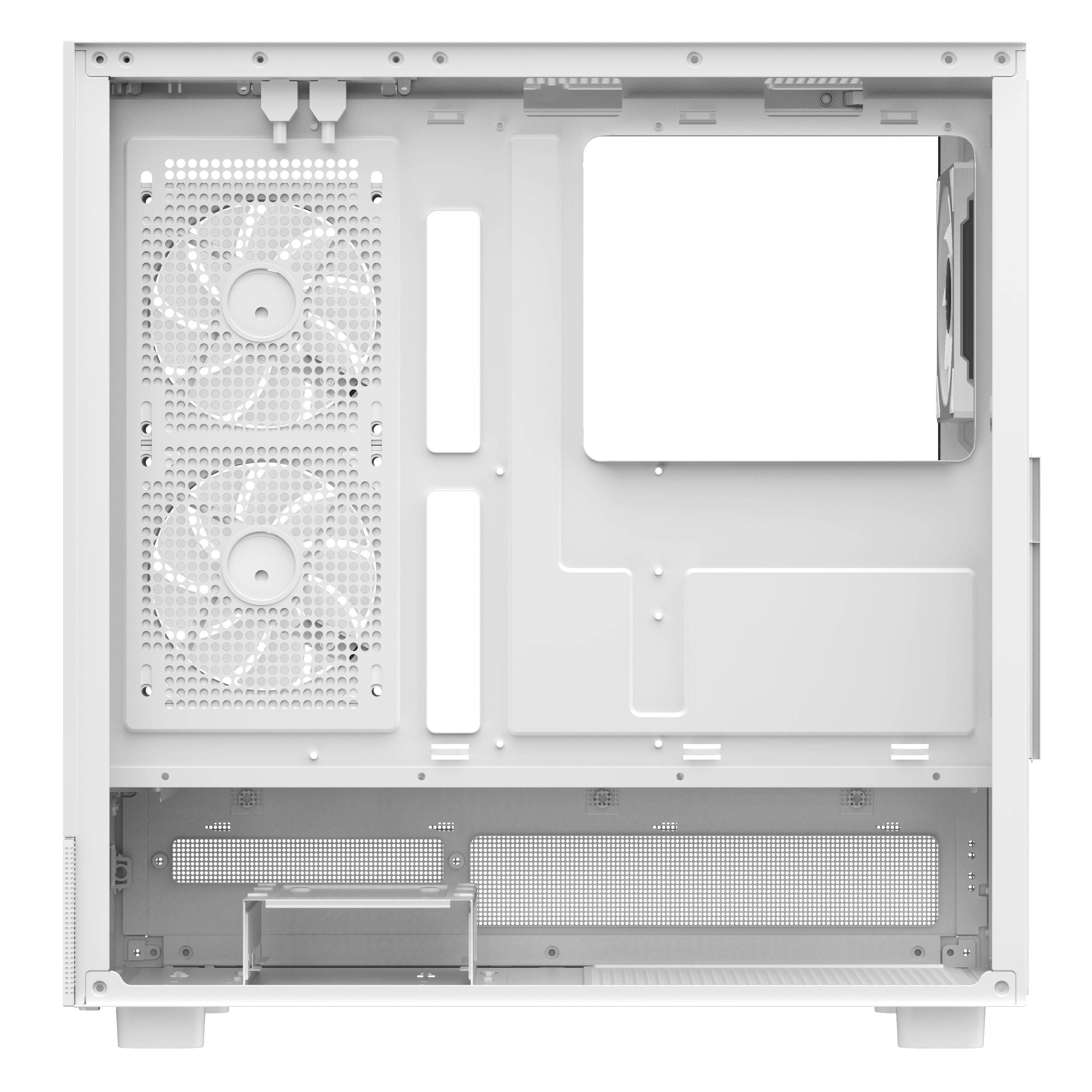 Sama Neview 4361 White Dual USB3.0 and Type C Tempered Glass ATX Mid Tower Gaming Computer Case w/ 3 x 120mm ARGB Fans (2 x MB Side, 1 x Rear) Pre-Installed - Image 4