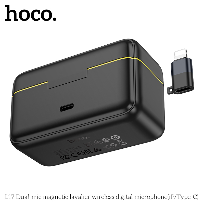 Hoco L17 Wireless Digital Dual Magnetic Lapel Microphone iP / Type-C - Image 5