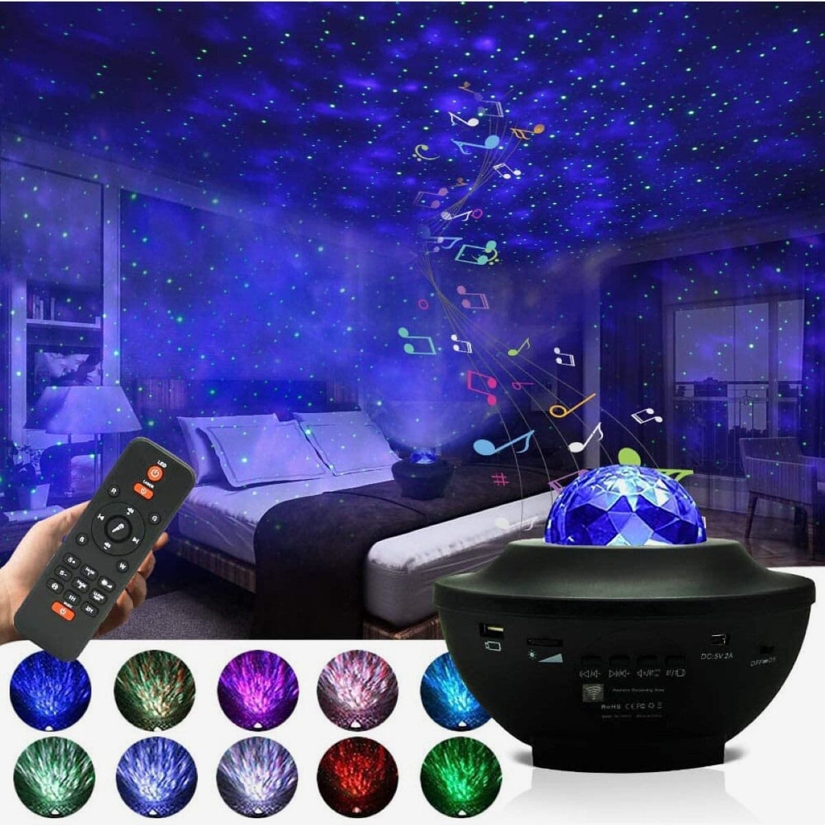 Galaxy Light Projector Light Remote Control With Bluetooth Mp3 Music