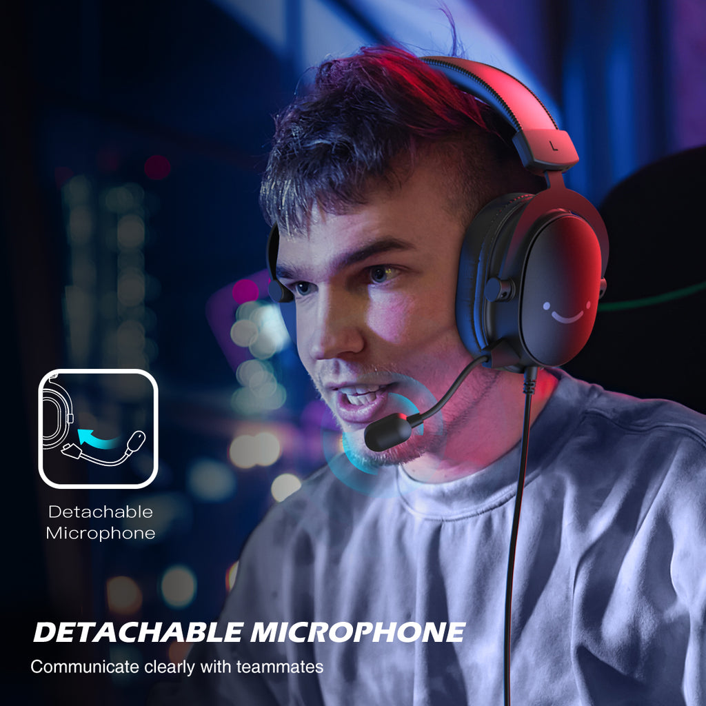 FIFINE AMPLIGAME H9 PC Gaming Headset, USB Headset with 7.1 Surround Sound, Detachable Microphone, Control Box, 3.5mm Jack, for PS5/Xbox/Switch - Image 4