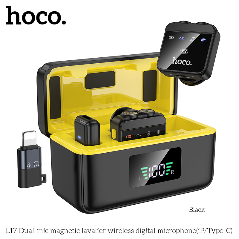 Hoco L17 Wireless Digital Dual Magnetic Lapel Microphone iP / Type-C