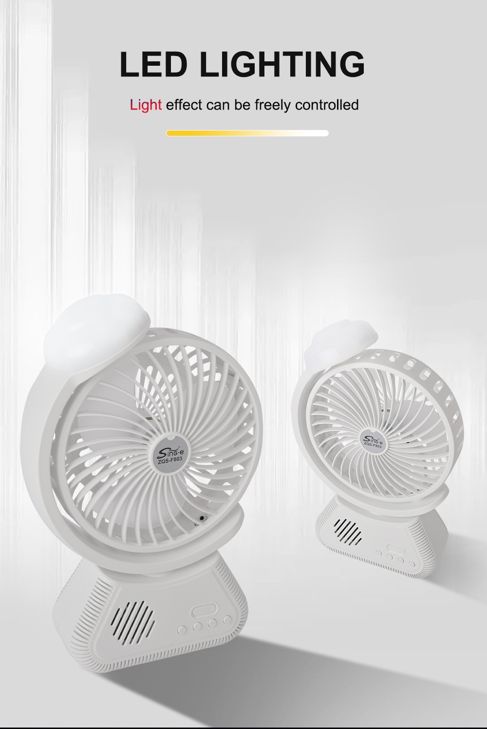 Sing-e ZQS F803 Mini Wireless TF BT Speaker Multifunctional Desktop Fan Mute Portable with Rechargeable 6000mAH - Image 5