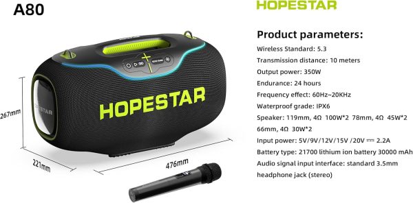 Hopestar A80 350w Portable Speaker - Image 5
