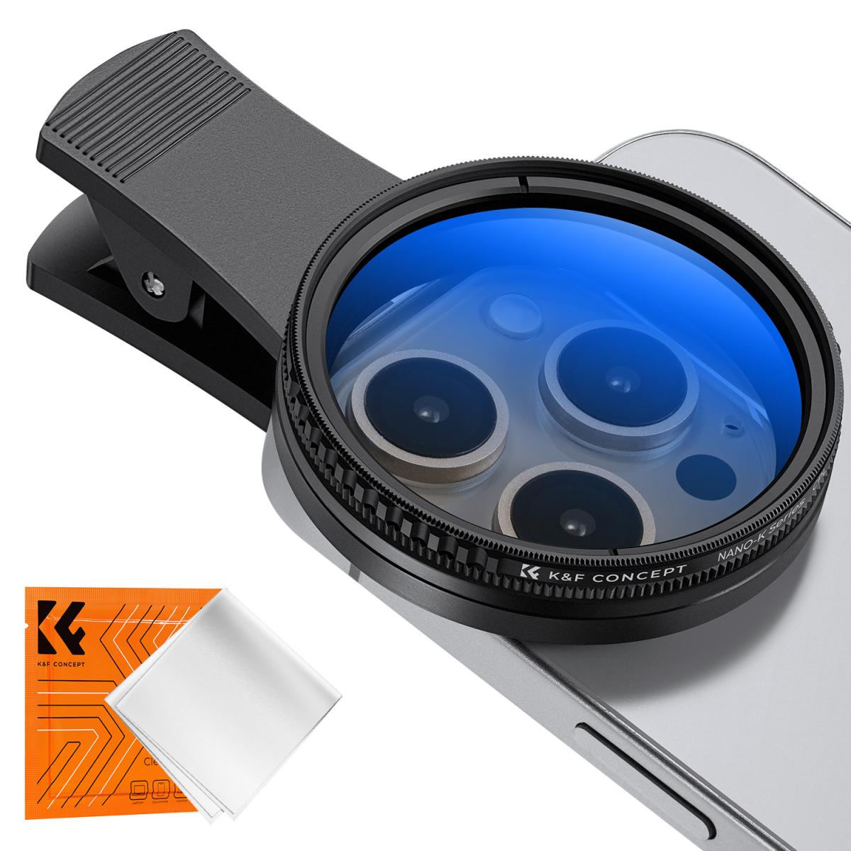 K&F KF01.2676 Concept 52mm Clip On CPL Phone Camera Lens Filter Kit