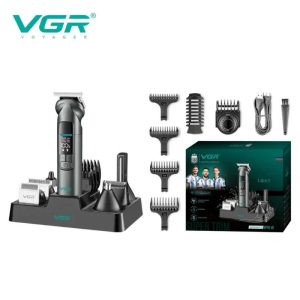 VGR V-096 Trimmer IPX7 Men's Professional Grooming Kit 14 in 1 Metal Standard Design Waterproof LED Display And Turbo Function