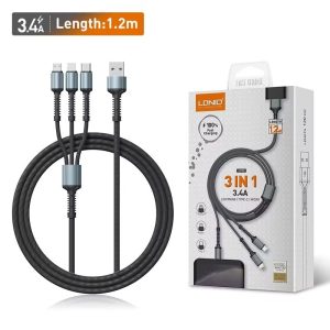LDNIO LC93-3 IN 1 Ultra Strong CABLE 1.2M Black
