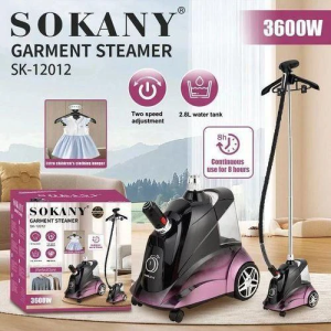 Sokany SK-12012 Vertical Garment Steamer – 3600 W Powerful Fabric Steamer with 2.8 L Water Tank, Black