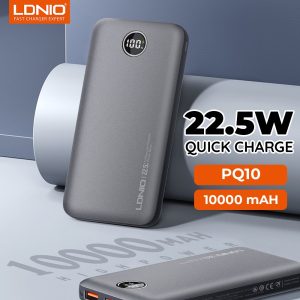 LDNIO PQ10 10000 Mah Ultra Slim Power Bank With Led Digital Display Travel Phone Power Banks Dual USB Fast Portable Charger