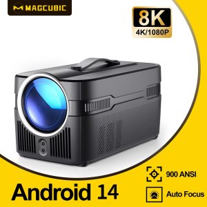 Magcubic HY450 Ultra Short Throw Projector | 900 ANSI,Native 1080P, 8K Input Support | WiFi 6, Bluetooth 5.4, Electric Focus, Dual Speakers