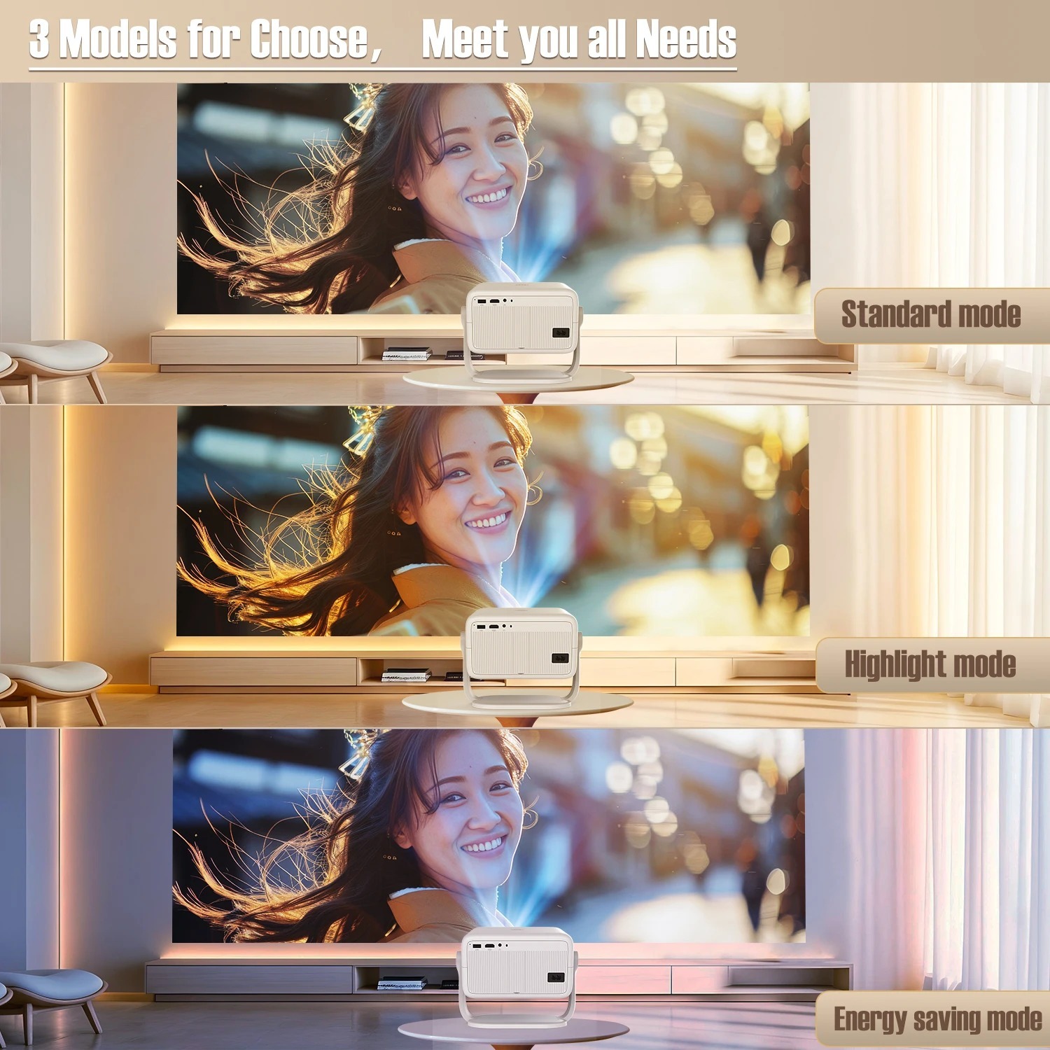 Magcubic L018 Portable Projector | 400 ANSI, 1080P Native, Android14,8K Support. 180° Rotation, Auto keystone/focus, WiFi 6, BT 5.4 for Home - Image 9